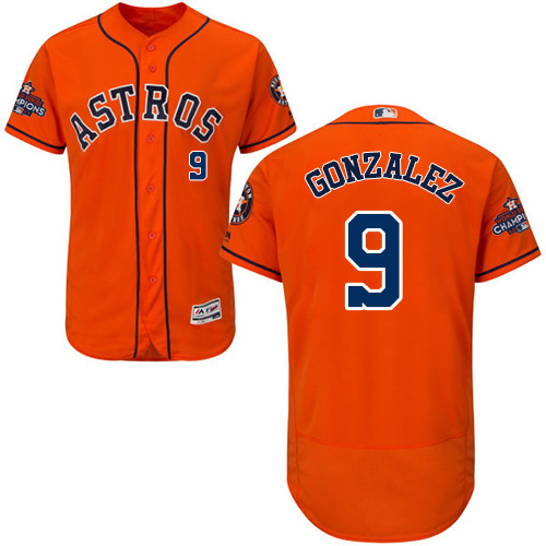 Astros #9 Marwin Gonzalez Orange Flexbase Authentic Collection World Series Champions Stitched MLB Jersey